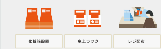 化粧箱・卓上ラック・レジ配布